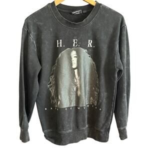 H.E.R. Back Of My Mind Tour Sweatshirt HER Black Crewneck Small